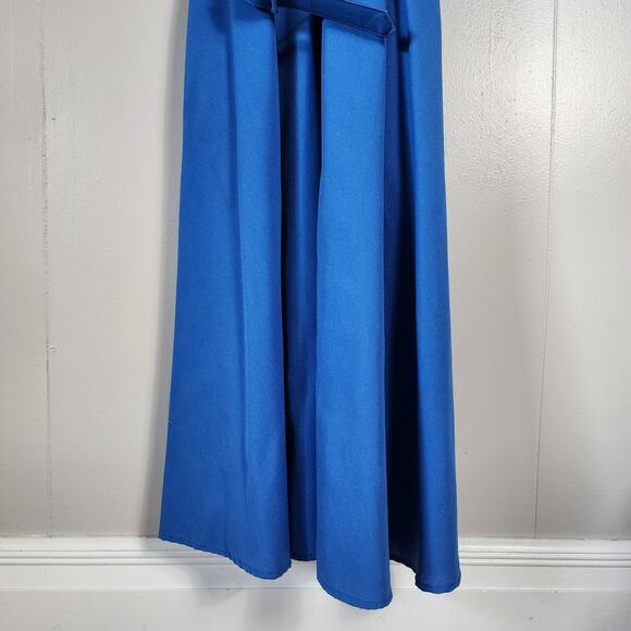 Vintage Office Retro Schrader Secretary Cargo Dress Button Up Belted 8 Blue - Picture 5 of 9